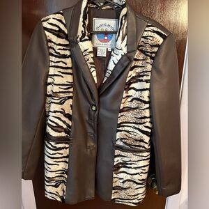 Atlantic Beach brown and animal print jacket for men size medium